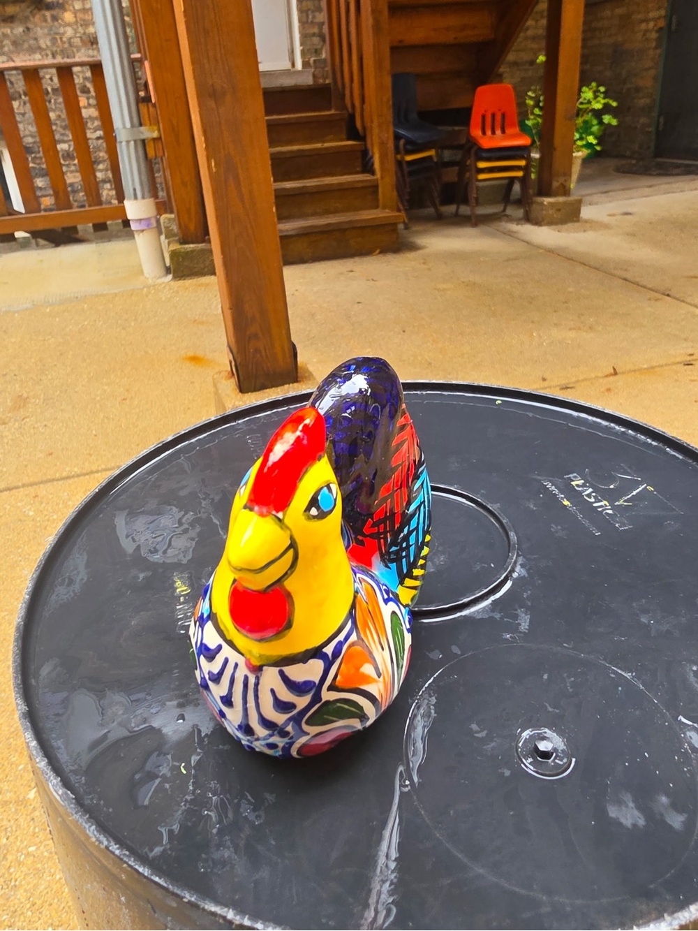 Multicolor Ceramic chicken Figurine